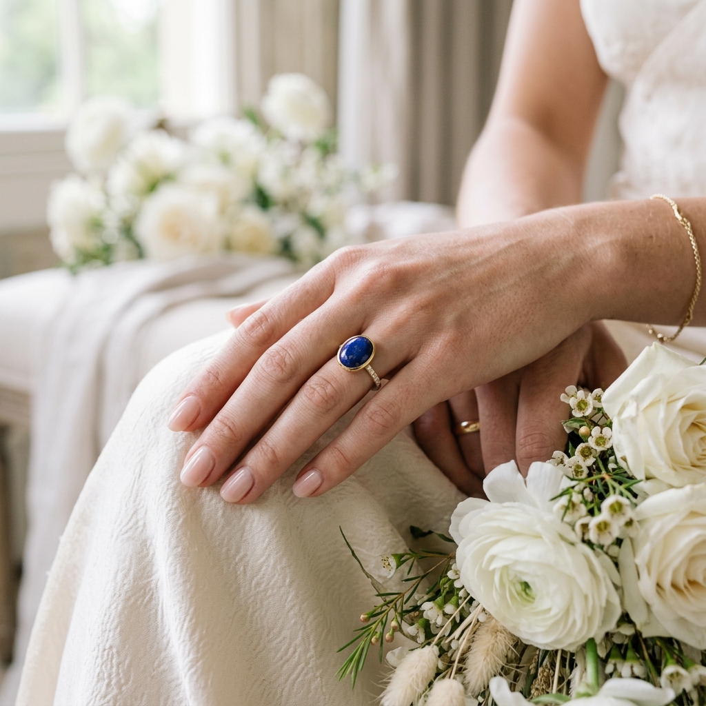 OEM 10K yellow gold lapis lazuli engagement ring manufacturer — Alpha Jewelry… OEM 10K yellow gold lapis lazuli engagement ring manufacturer — custom jewelry manufacturing photo 2
