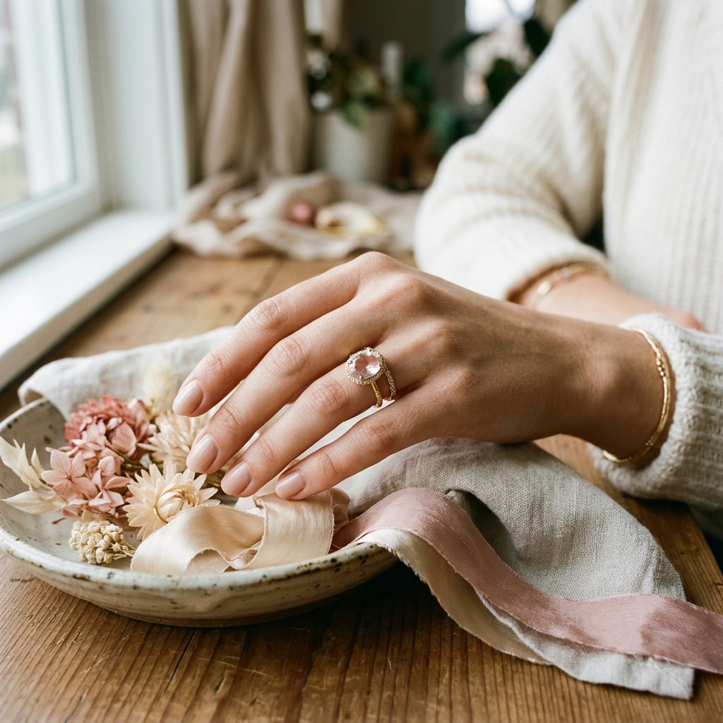 private label 10K yellow gold rose quartz engagement ring supplier — Alpha… private label 10K yellow gold rose quartz engagement ring supplier — custom jewelry manufacturing photo 2