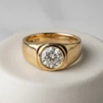 OEM 9K yellow gold IGI lab-grown diamond men's ring manufacturer — custom jewelry manufacturing photo 1