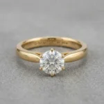 OEM 9K yellow gold GIA natural diamond women's ring manufacturer — custom jewelry manufacturing photo 1