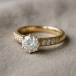 private label 9K yellow gold GIA natural diamond women's ring supplier — custom jewelry manufacturing photo 1