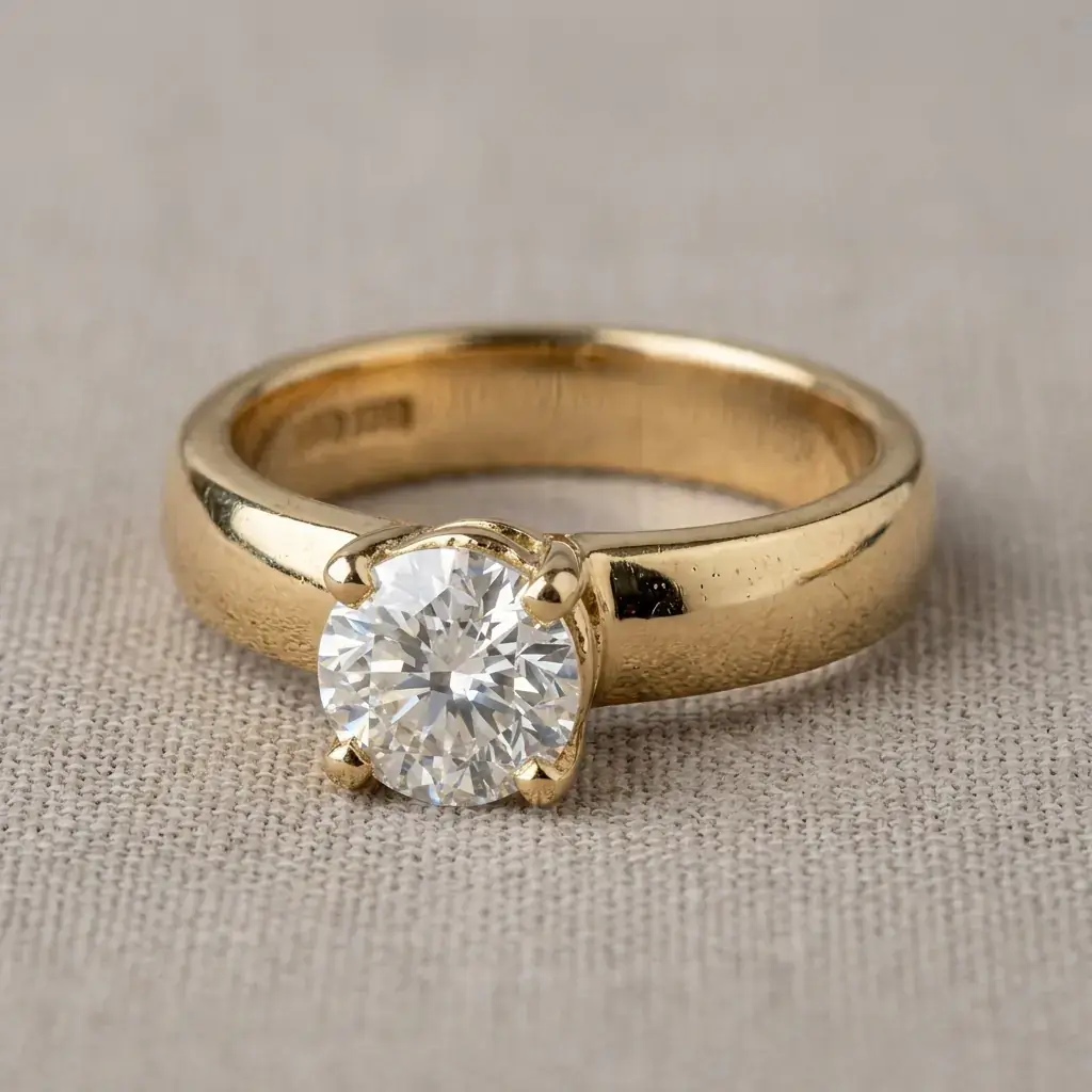 OEM 9K yellow gold GIA natural diamond custom ring manufacturer — custom jewelry manufacturing photo 1