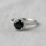 private label 10K white gold onyx engagement ring supplier — custom jewelry manufacturing photo 1
