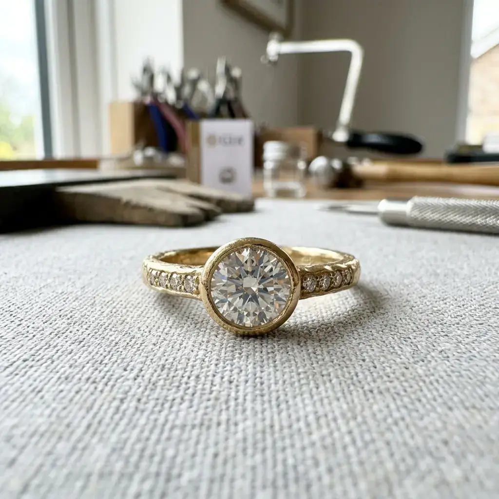 small batch 9K yellow gold GIA natural diamond custom ring manufacturer — custom jewelry manufacturing photo 1