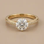 9K yellow gold GIA natural diamond custom ring OEM factory — custom jewelry manufacturing photo 1