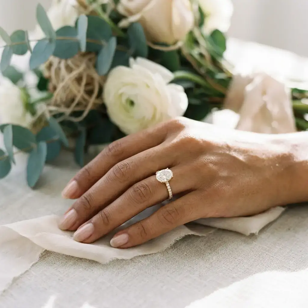 OEM 9K yellow gold IGI lab-grown diamond custom ring manufacturer — custom jewelry manufacturing photo 2