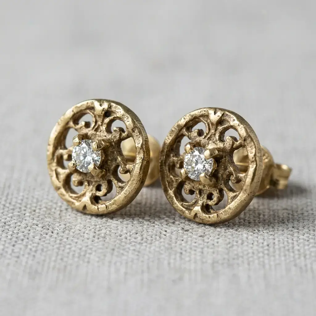 custom brass stud earrings casting manufacturer — custom jewelry manufacturing photo 1