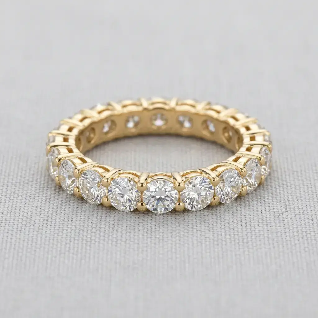 OEM 10K yellow gold lab-grown diamond eternity ring manufacturer — custom jewelry manufacturing photo 1