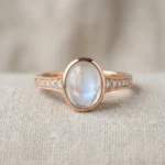 OEM 10K rose gold moonstone engagement ring manufacturer — custom jewelry manufacturing photo 1