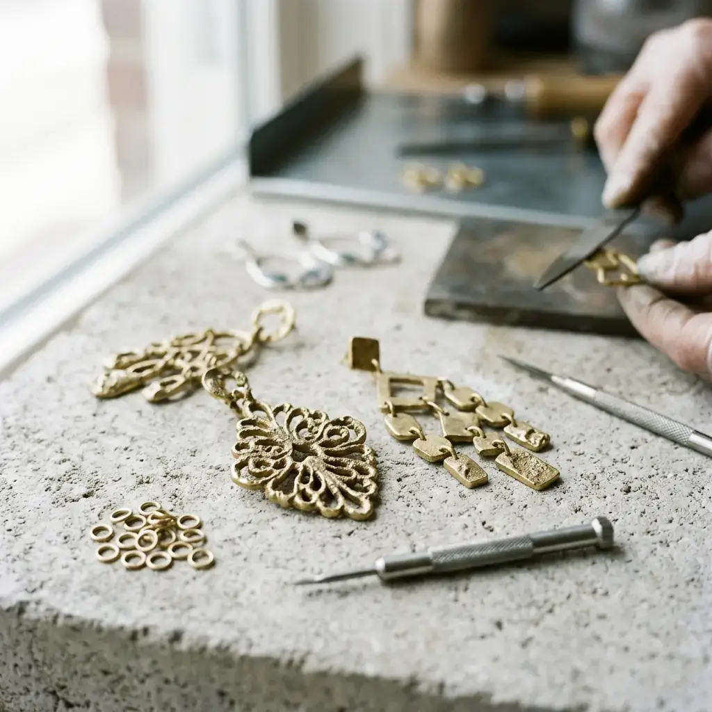custom brass earring casting manufacturer — custom jewelry manufacturing photo 1