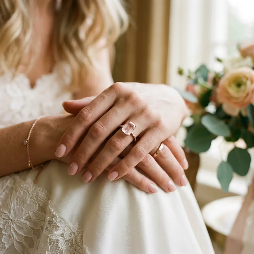custom 10K rose gold rose quartz engagement ring — Alpha Jewelry Blog Image 2 custom 10K rose gold rose quartz engagement ring — custom jewelry manufacturing photo 2