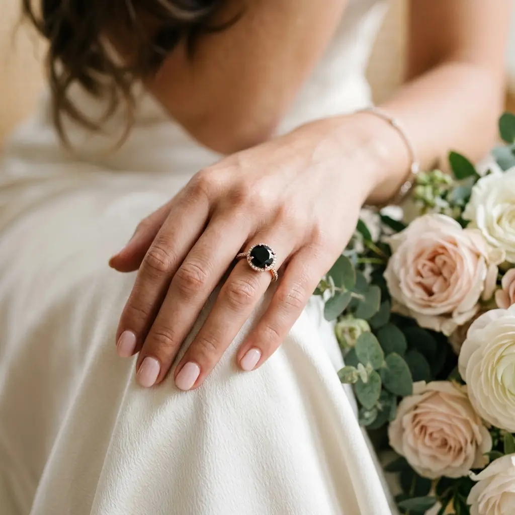 custom 10K rose gold onyx engagement ring — Alpha Jewelry Blog Image 2 custom 10K rose gold onyx engagement ring — custom jewelry manufacturing photo 2