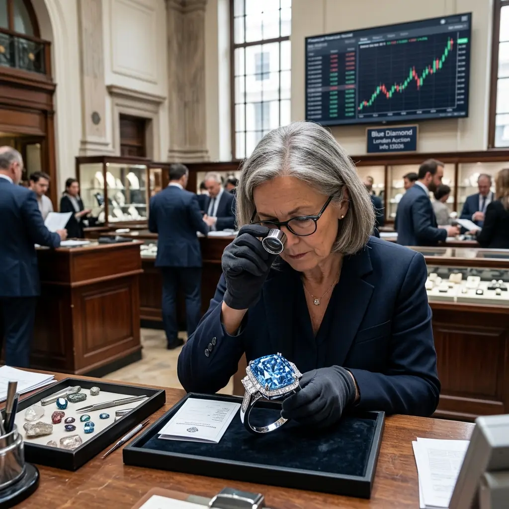 Rare Blue Diamond Ring Heads to London Auction — jewelry industry news editorial photo