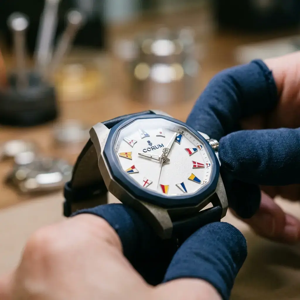 Jewelry Industry News: Corum Debuts Three Ceramic Admiral Watches in Geneva Corum Debuts Three Ceramic Admiral Watches in Geneva — jewelry industry news editorial photo