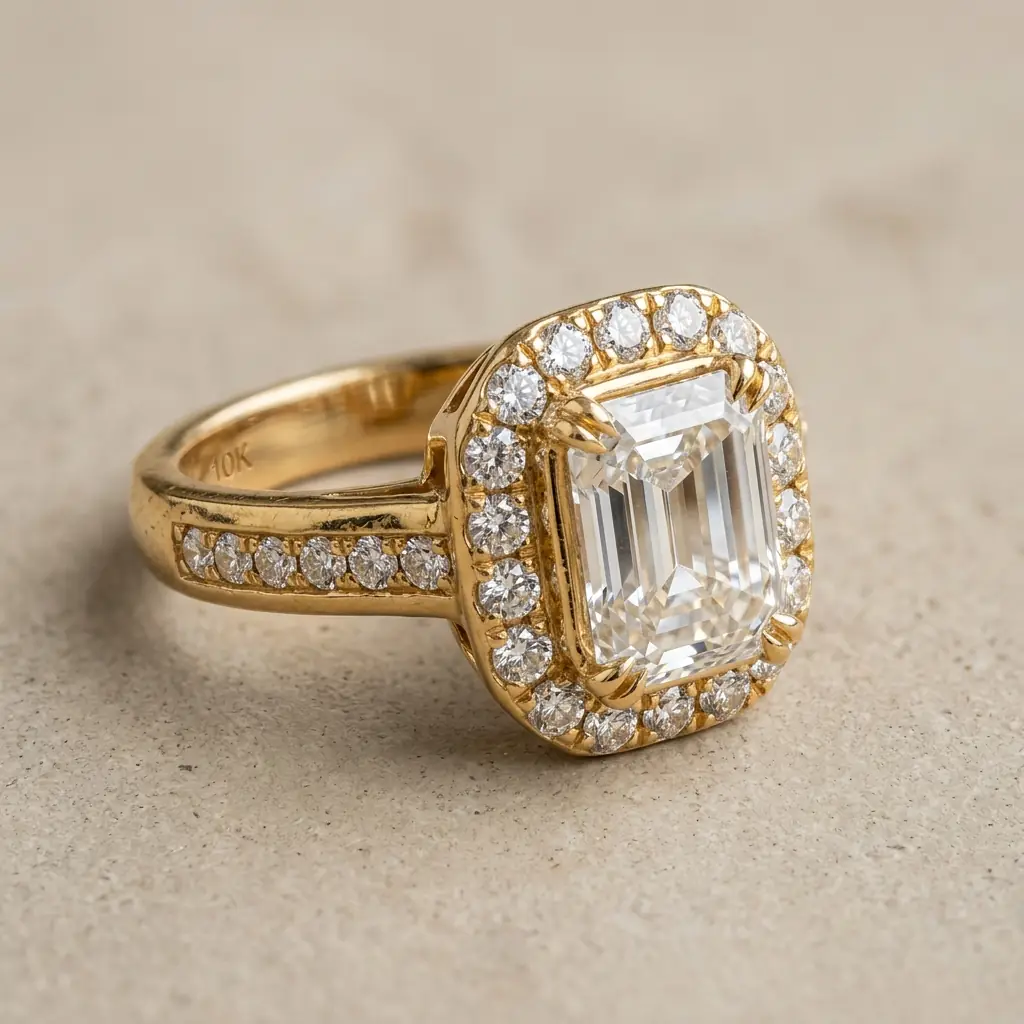 OEM 10K yellow gold lab-grown diamond cocktail ring manufacturer — custom jewelry manufacturing photo 1