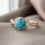private label 10K rose gold turquoise engagement ring supplier — custom jewelry manufacturing photo 1