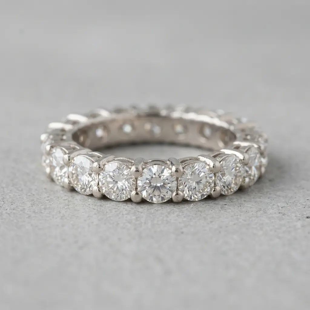 custom 10K white gold natural diamond eternity ring — custom jewelry manufacturing photo 1