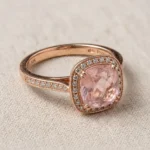 OEM 10K rose gold rose quartz engagement ring manufacturer — custom jewelry manufacturing photo 1