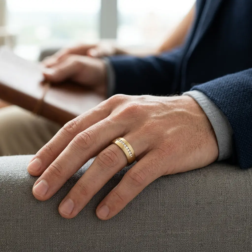 custom 10K yellow gold lab-grown diamond men's ring — Alpha Jewelry Blog Image 2 custom 10K yellow gold lab-grown diamond men's ring — custom jewelry manufacturing photo 2