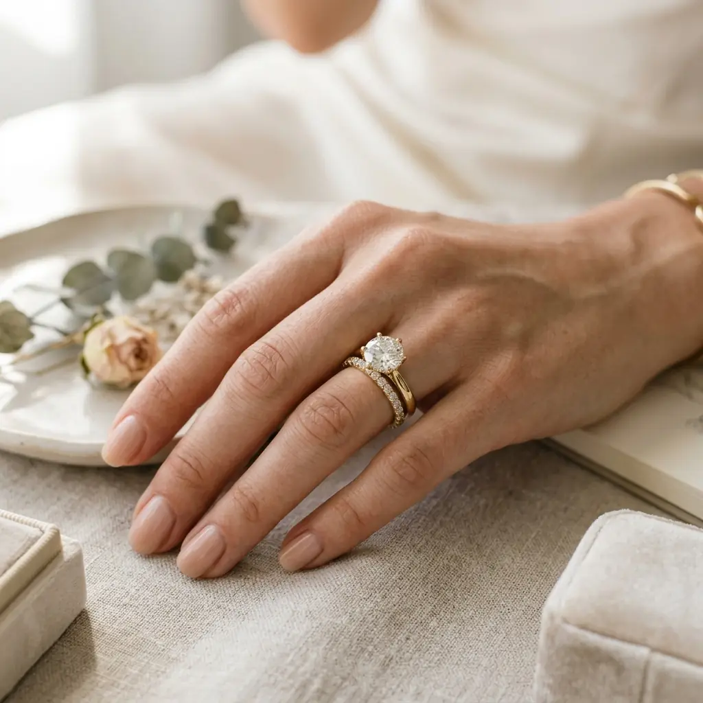 custom 10K yellow gold lab-grown diamond custom ring — custom jewelry manufacturing photo 2