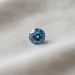 Loose blue memorial diamond, round cut, lab-grown from ashes or hair