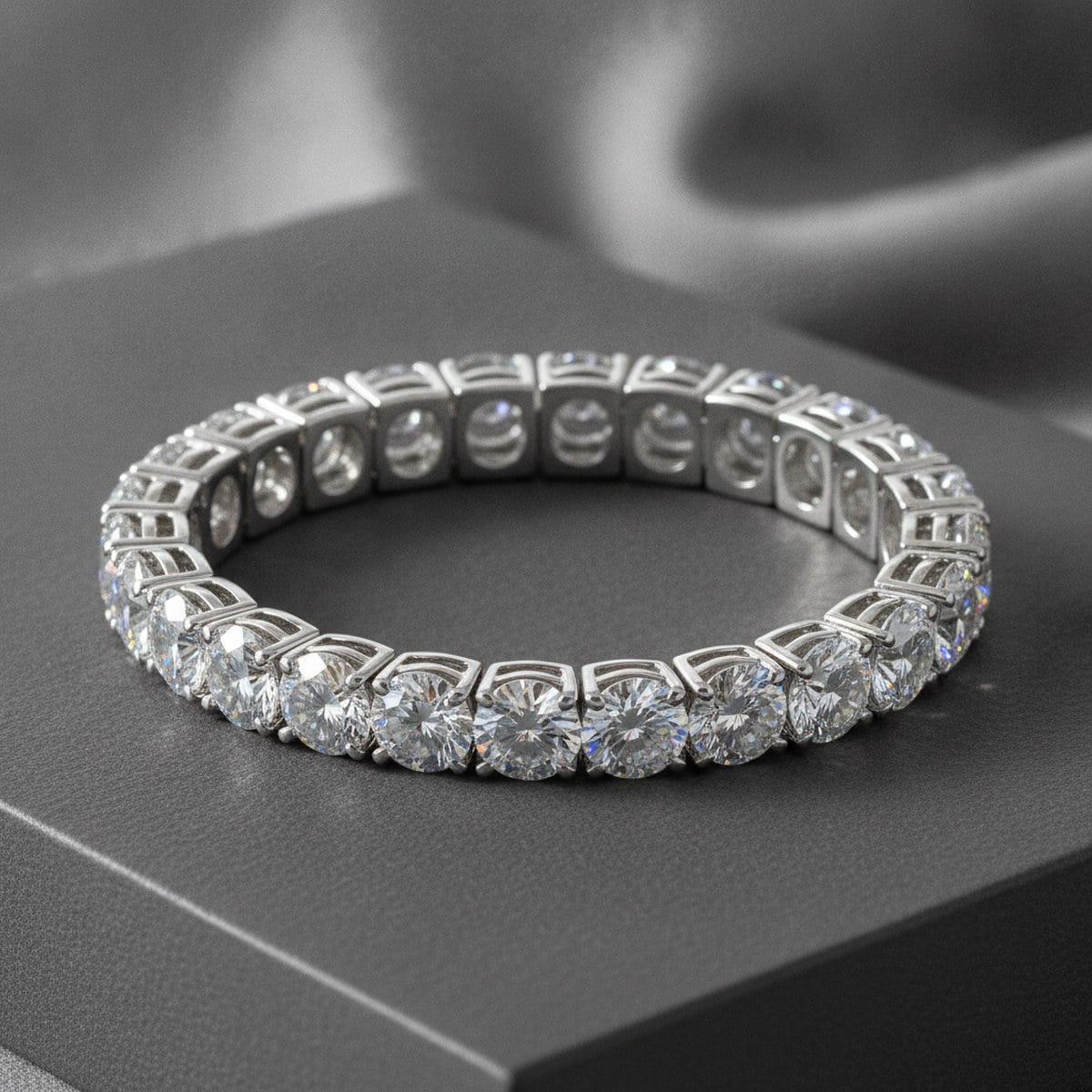 Bold iced diamond tennis bracelet statement row — Alpha Jewelry OEM