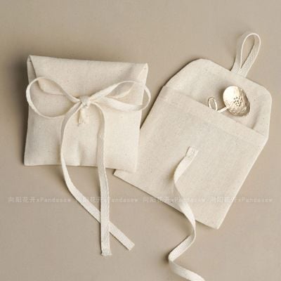 Custom Cotton Envelope Pouch – Vintage String Tie Jewelry Bag