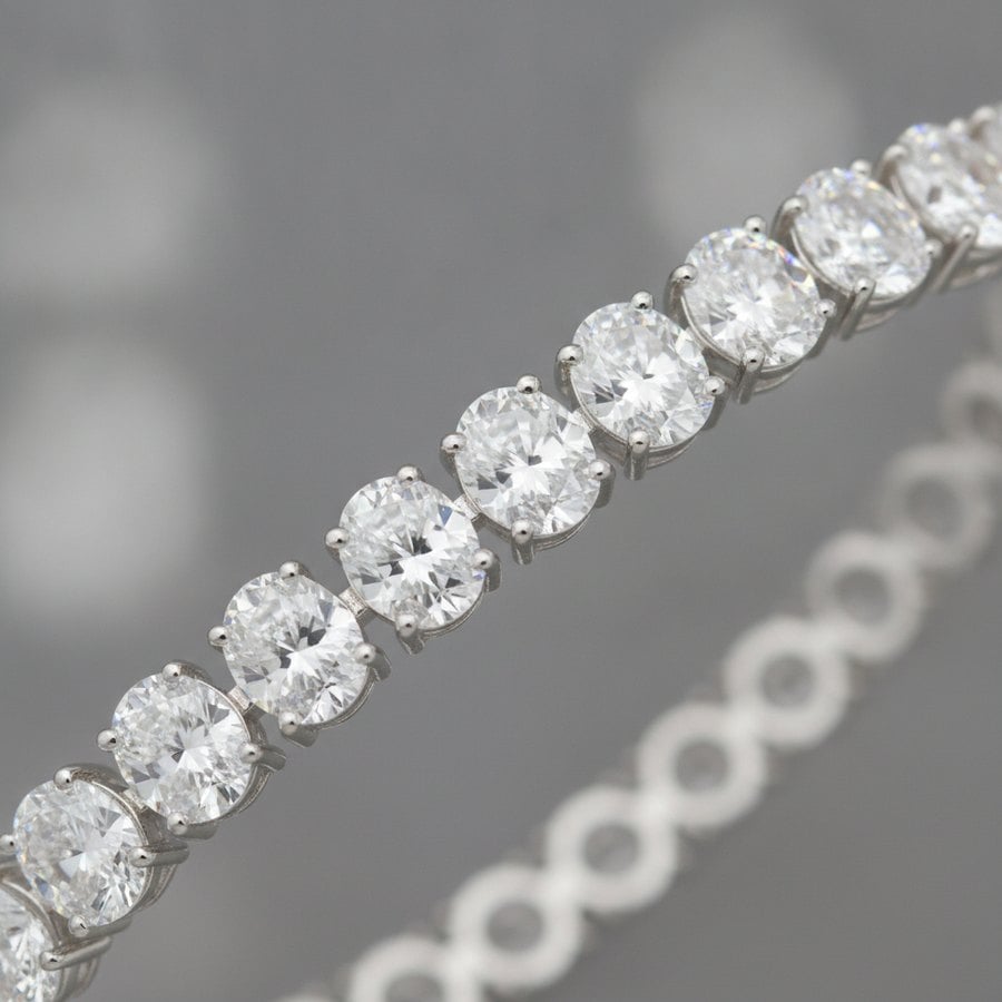 Oval-cut lab-grown diamond tennis bracelet — Alpha Jewelry OEM