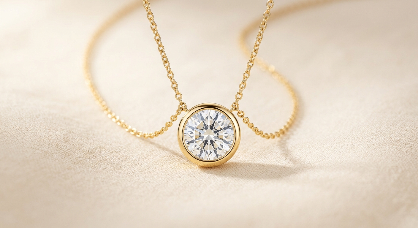 Custom memorial diamond pendant necklace in gold by Alpha Jewelry