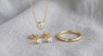 Memorial diamond pendant, earrings, and ring jewelry set