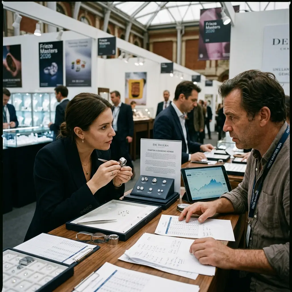 Jewelry Industry News: De Beers Brings Chapter II of Its Diamond Voyage to… De Beers Brings Chapter II of Its Diamond Voyage to Frieze Masters — jewelry industry news editorial photo