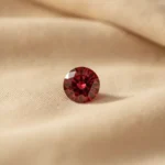Loose red memorial diamond, round cut, lab-grown from ashes or hair